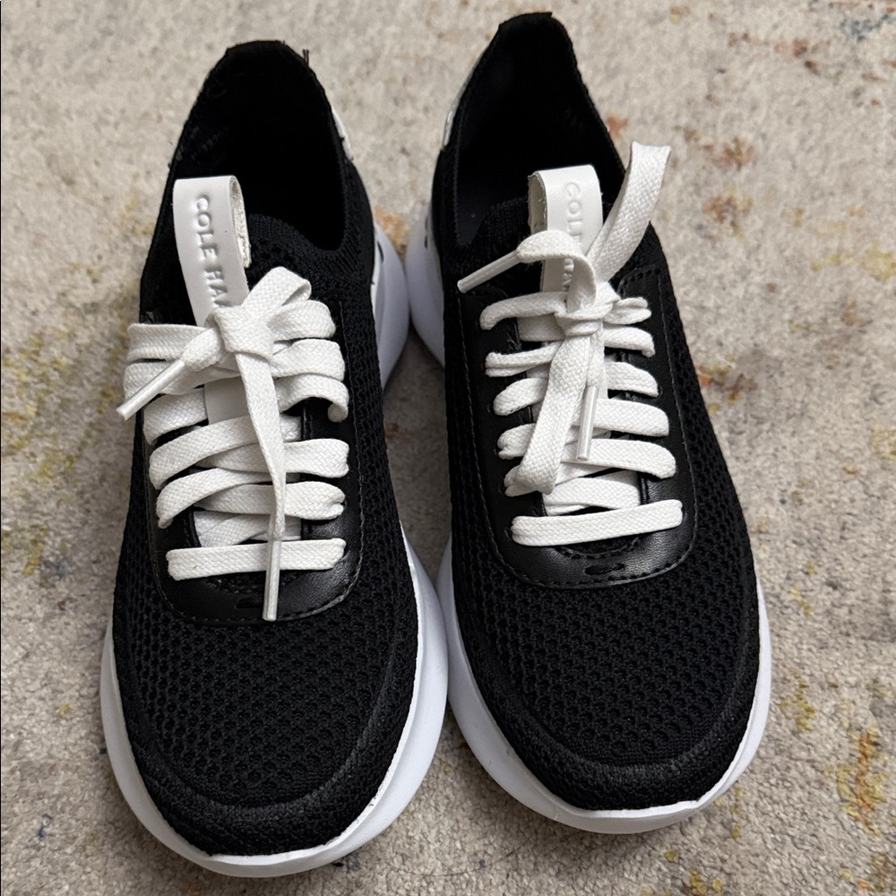 Cole Haan Black Mesh Sneakers with White Accents